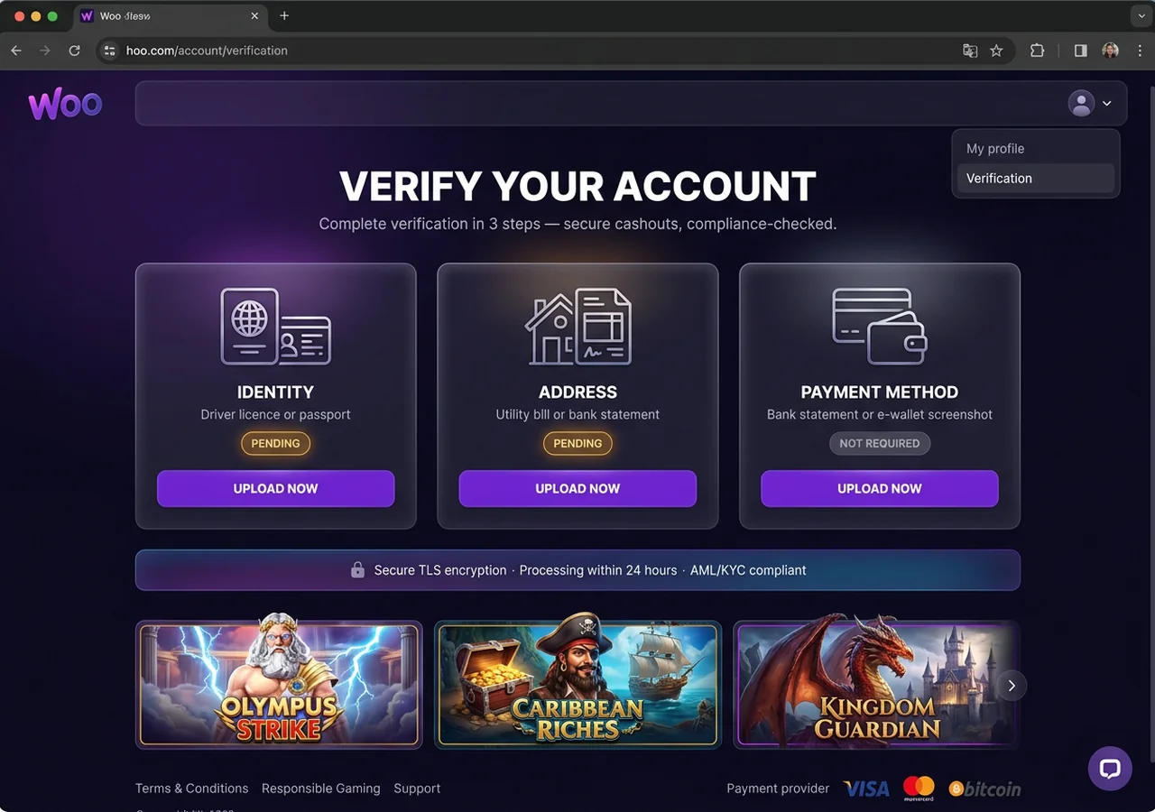 Account verification (KYC) – Woo